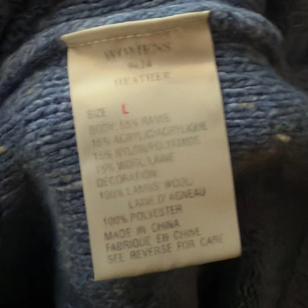 Woolrich Women's Knit Pullover‎ Quarter Zip Sweater Blue Size Large